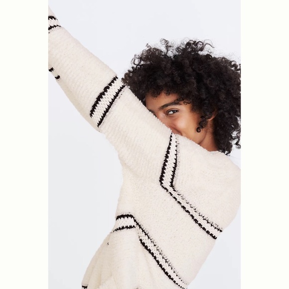 Madewell / Striped Bouclé Cardigan Sweater - Picture 2 of 8